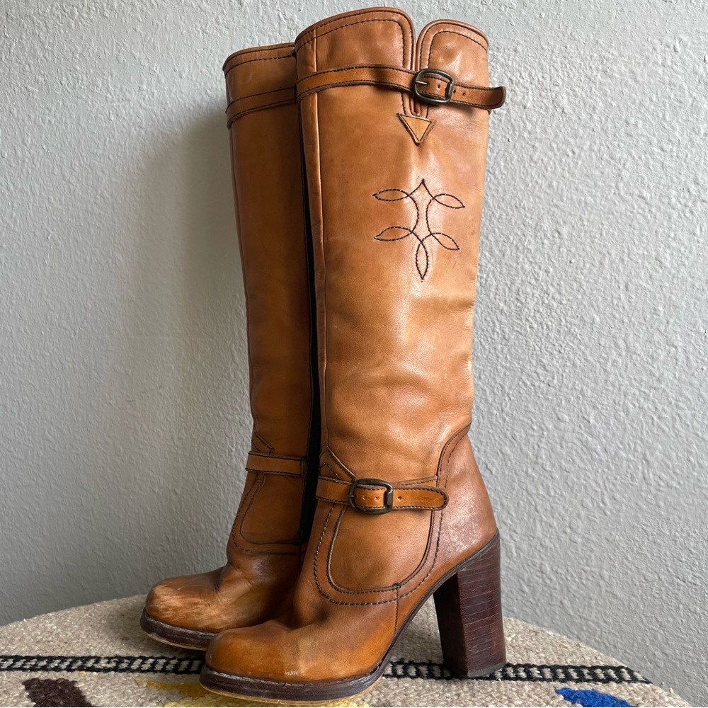 Vintage 1970s Tall Leather Campus Boots
